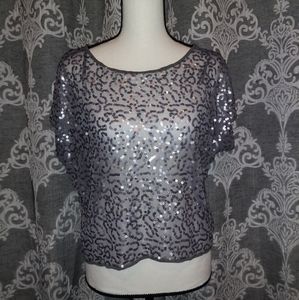 Gray Sequin T-shirt.